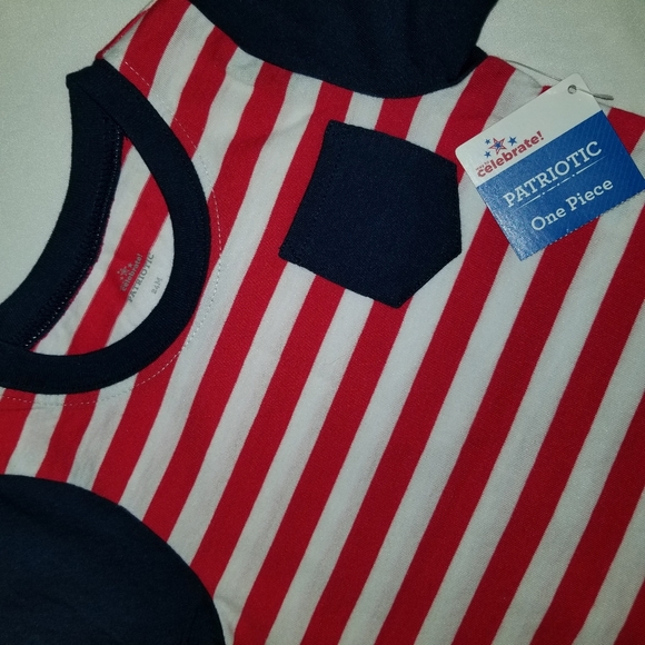 Romper Bodysuit One Piece 24M Patriotic Red White - Picture 2 of 7